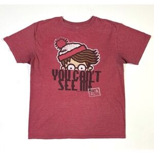 Waldo T-Shirt Adult Large You Can't See Me Red Savvy